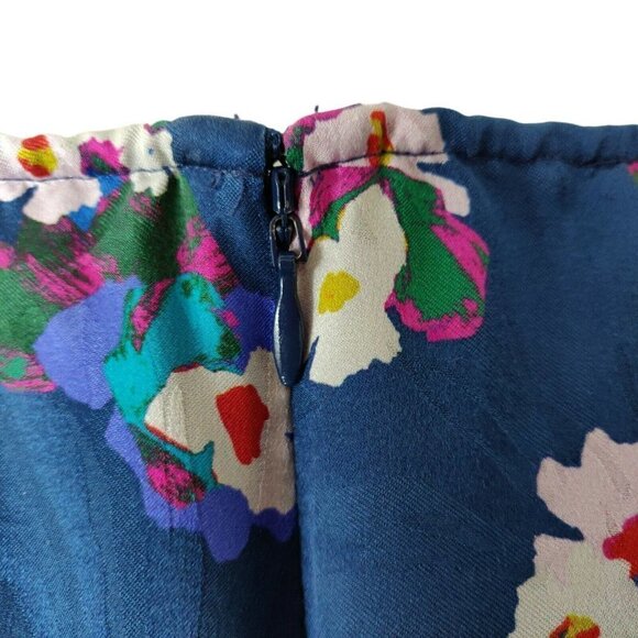 Tanya Taylor Liz Silk Floral Dress Size 10 Puff Sleeves Lined Ruched Multicolor - Picture 7 of 10